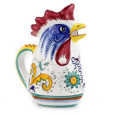 RAFFAELLESCO: Rooster of Fortune pitcher (1 Liter 34 Oz 1 Qt)