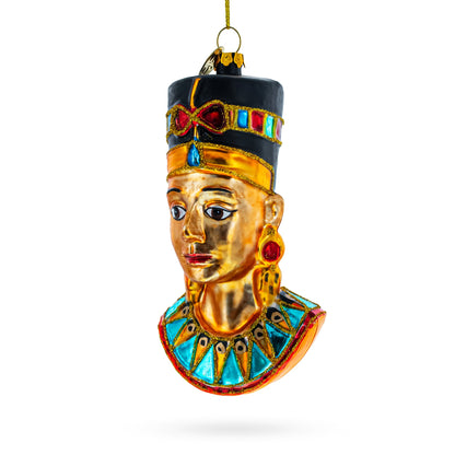 Egyptian Queen Nefertiti Glass Christmas Ornament
