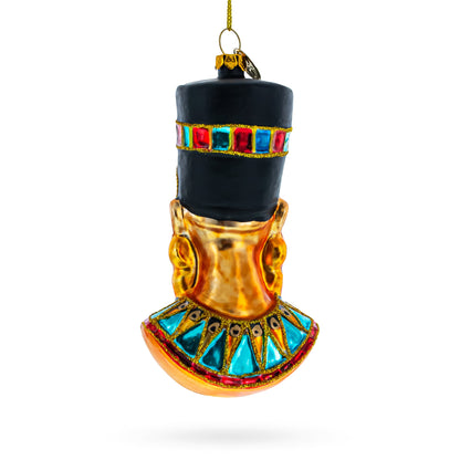 Egyptian Queen Nefertiti Glass Christmas Ornament