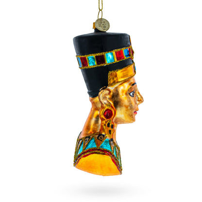 Egyptian Queen Nefertiti Glass Christmas Ornament