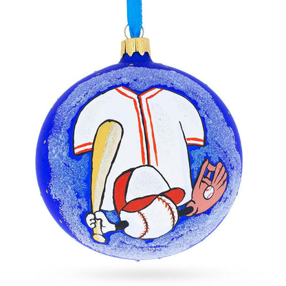 Baseball Glass Ball Christmas Ornament 4 Inches