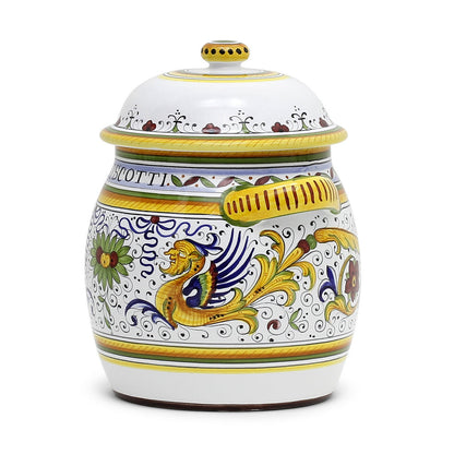 RAFFAELLESCO: Traditional Deruta Biscotti Jar
