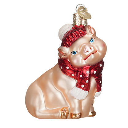 Snowy Pig Ornament