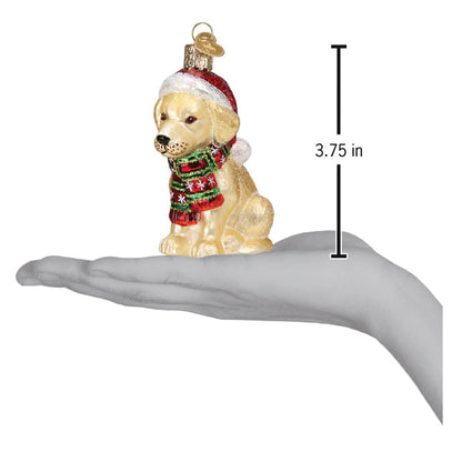 Holiday Yellow Labrador Puppy Ornament