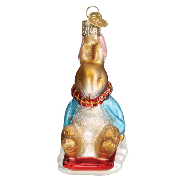 Peter Rabbit On Sled Ornament