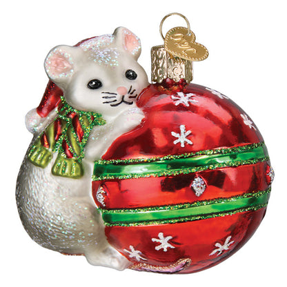 Playful Christmas Mouse Ornament