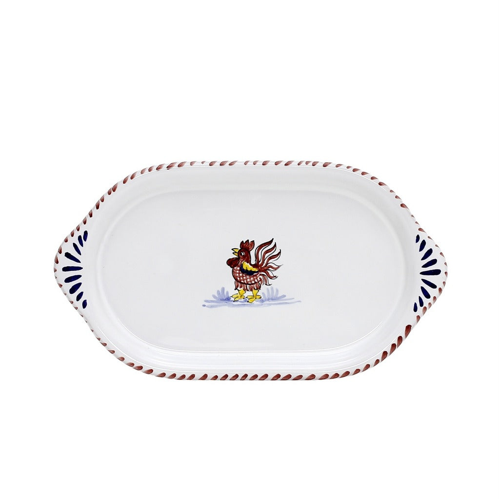 ORVIETO RED ROOSTER: Oval/Oblong Small Tray