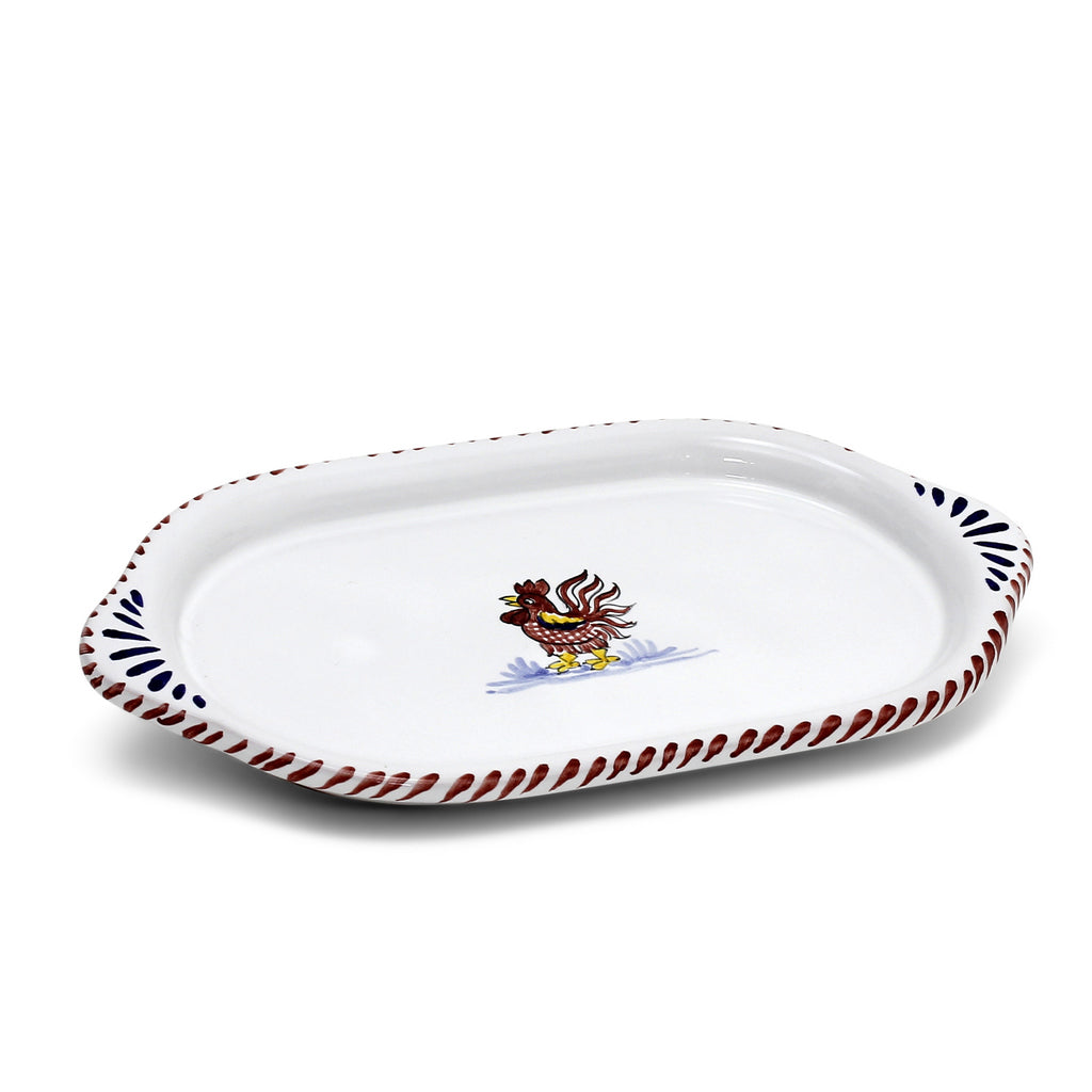 ORVIETO RED ROOSTER: Oval/Oblong Small Tray