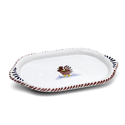 ORVIETO RED ROOSTER: Oval/Oblong Small Tray