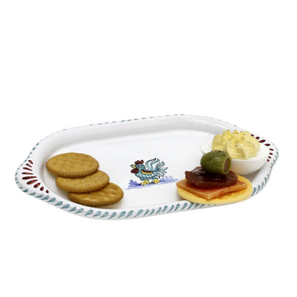 ORVIETO GREEN ROOSTER: Oval/Oblong Small Tray