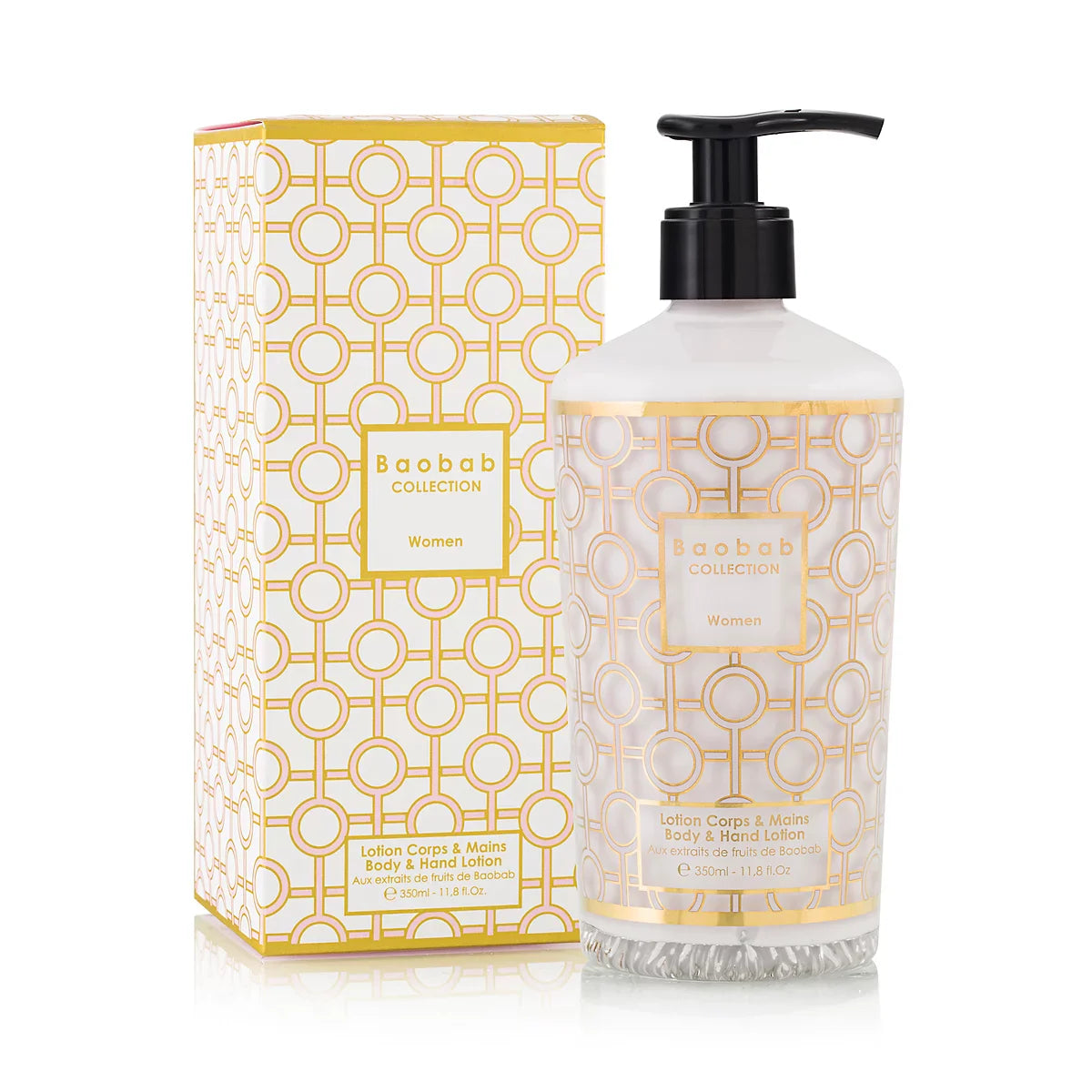 Baobab Collection women's body and hand lotion 350ml with elegant packaging and luxurious design.