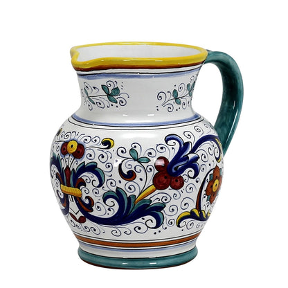 RICCO DERUTA DELUXE: Traditional Deruta Pitcher (1.25 Liters/40 Oz/5 Cups)