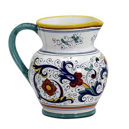 RICCO DERUTA DELUXE: Traditional Deruta Pitcher (1.25 Liters/40 Oz/5 Cups)