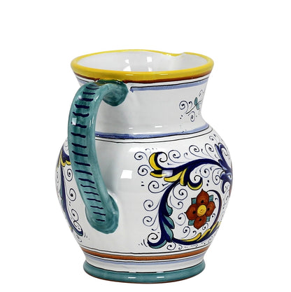RICCO DERUTA DELUXE: Traditional Deruta Pitcher (1.25 Liters/40 Oz/5 Cups)