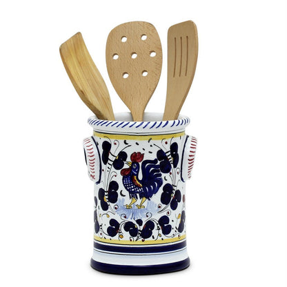ORVIETO BLUE ROOSTER: Utensil Holder