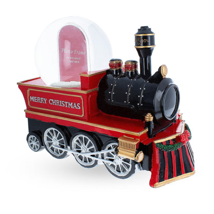 Train with Picture Frame Musical Christmas Water Snow Globe