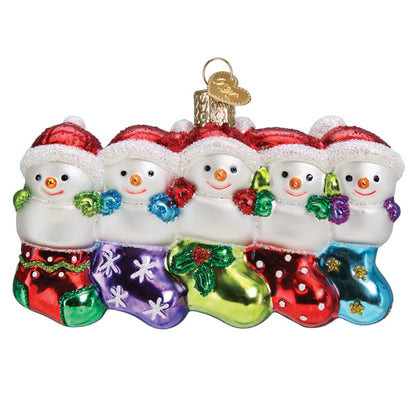 Snow Family Of 5 Ornament