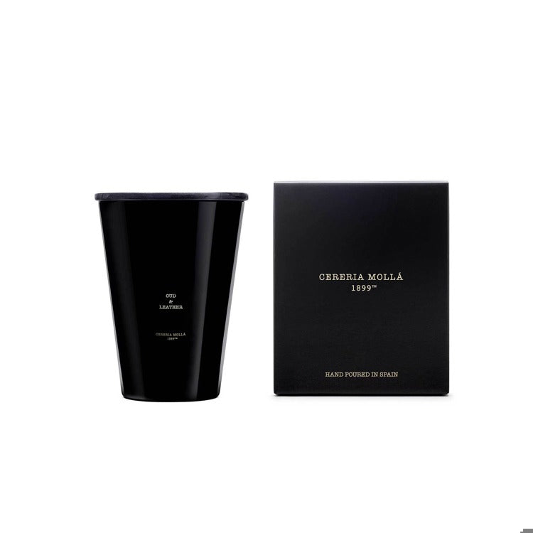 Cereria Molla - Candle - 15.4 lb/7 kg - 7 wick 3XL -  Oud & Leather - Coastous