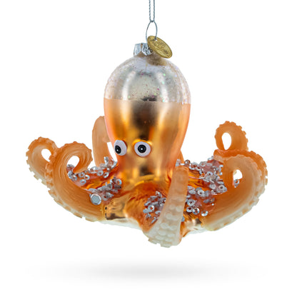Octopus Glass Christmas Ornament