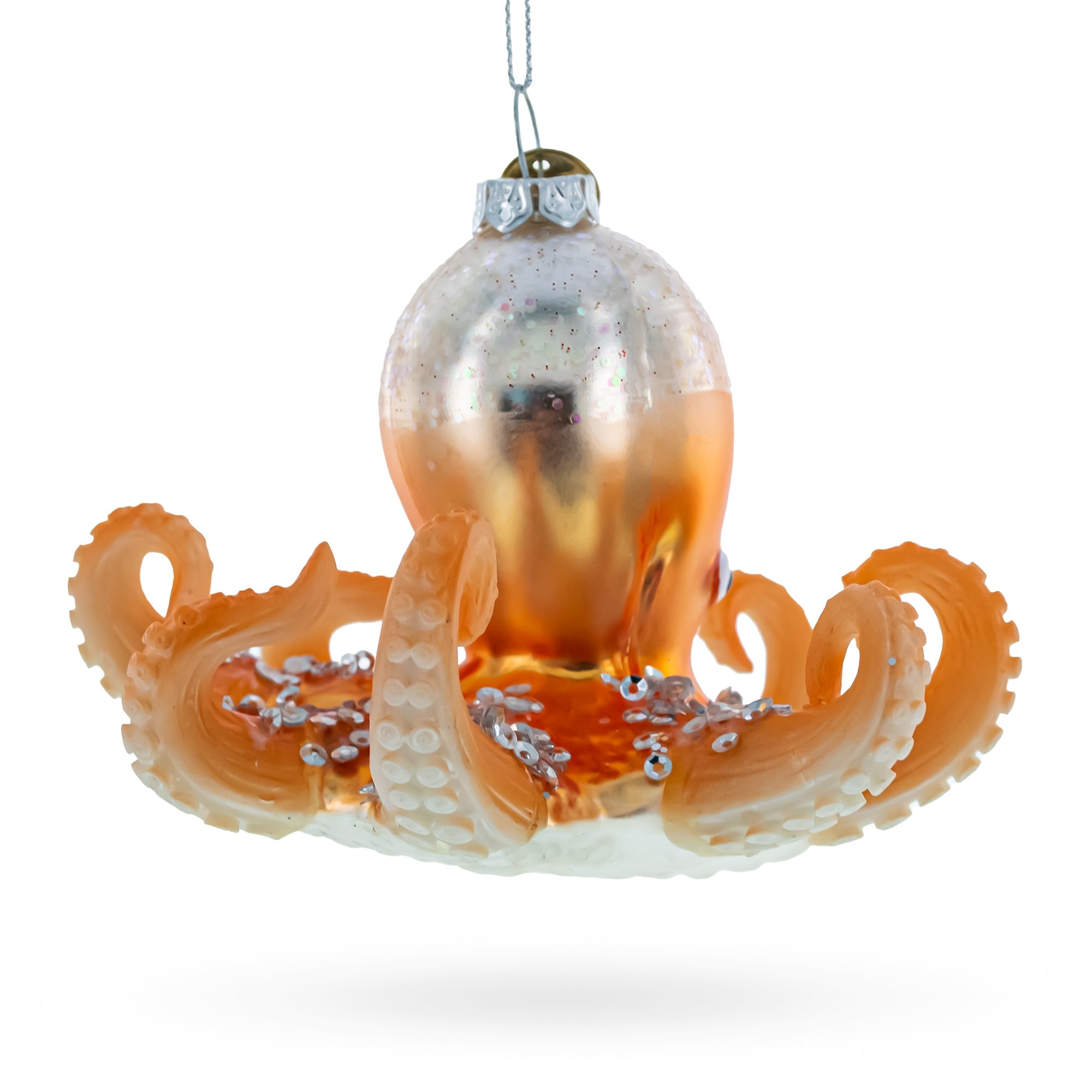Octopus Glass Christmas Ornament