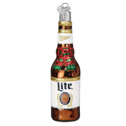 Holiday Miller Lite Bottle Ornament