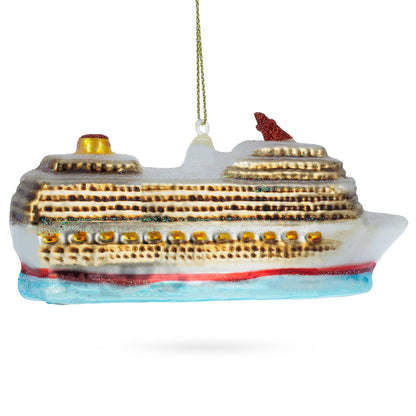 Cruise Ship Glass Christmas Ornament
