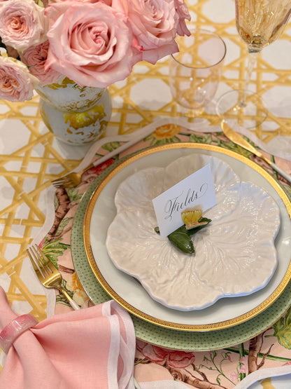 Round Scalloped Placemat | Climbing Roses - Blush