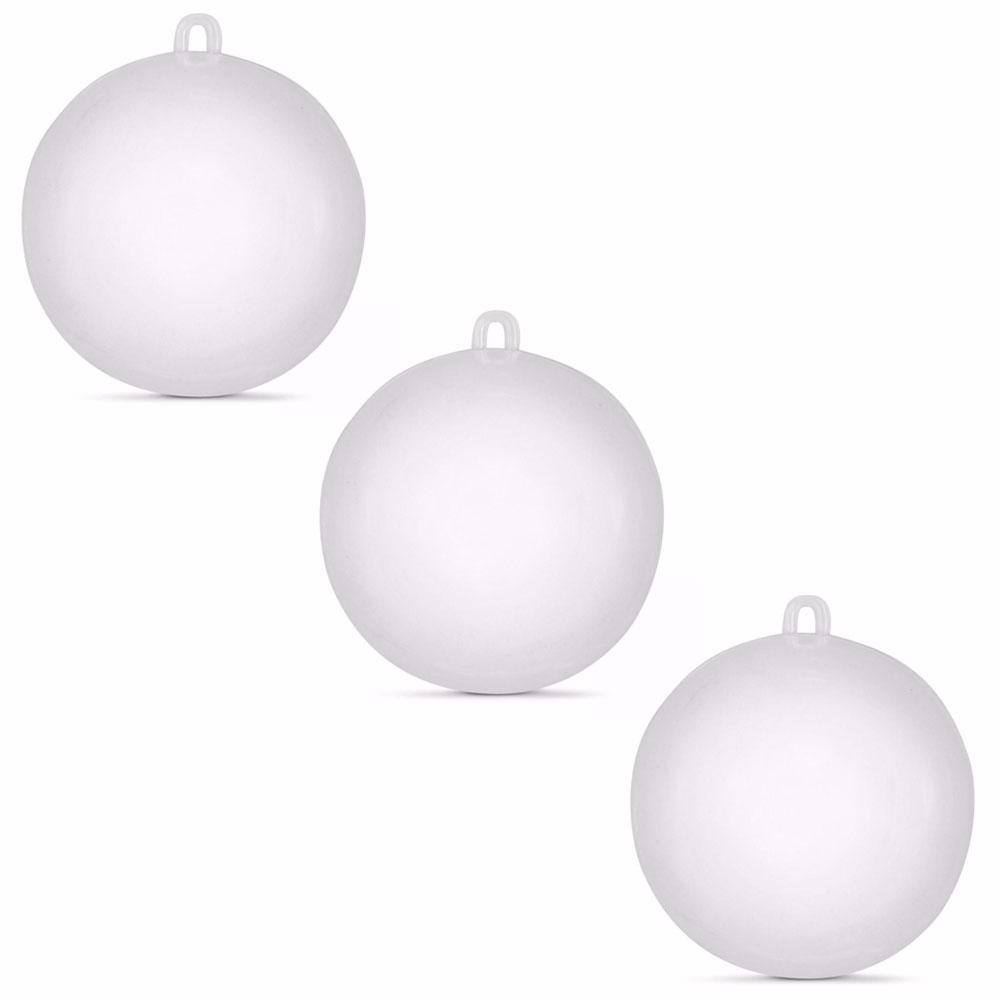 3.15-Inch Clear Plastic Fillable Christmas Ball Ornaments for DIY Projects: Set of 3