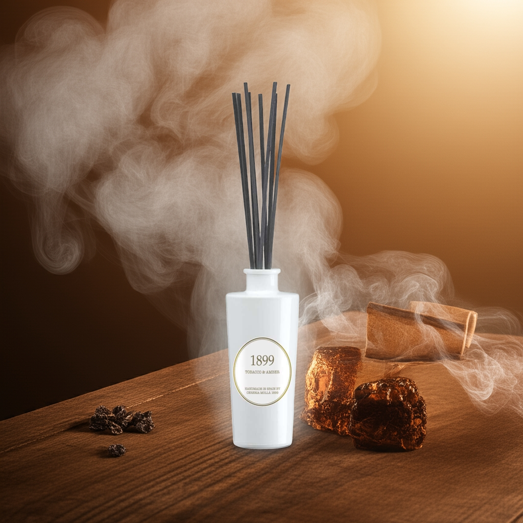 Cereria Molla - Tobacco & Amber White & Gold Premium Reed Diffuser -   -  Coastous
