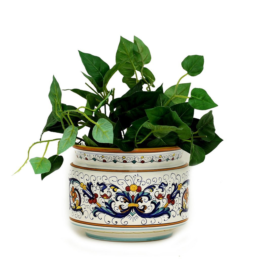 RICCO DERUTA DELUXE: Cylindrical Cover Pot Ricco Deruta Design - Cachepot Planter (Small)