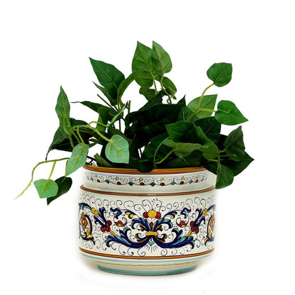 RICCO DERUTA DELUXE: Cylindrical Cover Pot Ricco Deruta Design - Cachepot Planter (Small)