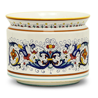 RICCO DERUTA DELUXE: Cylindrical Cover Pot Ricco Deruta Design - Cachepot Planter (Large)