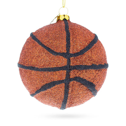 Slam-Dunk Basketball Glass Christmas Ornament