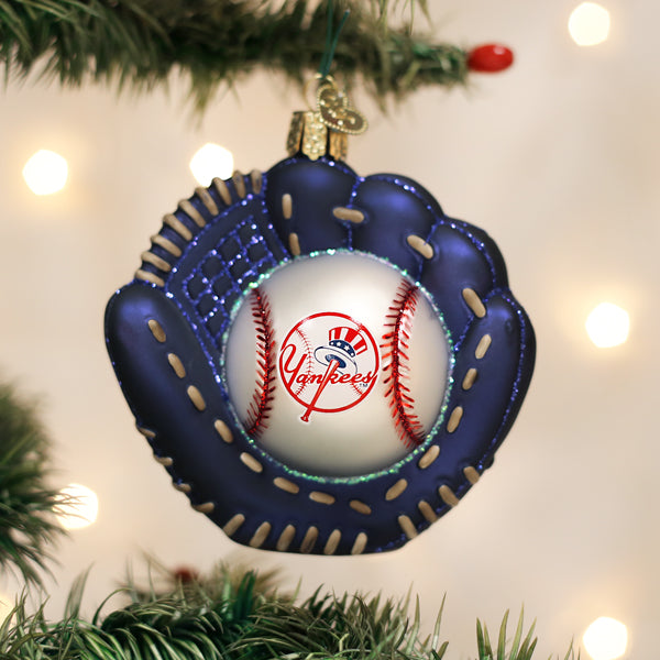 Yankees Baseball Mitt Ornament Old World Christmas