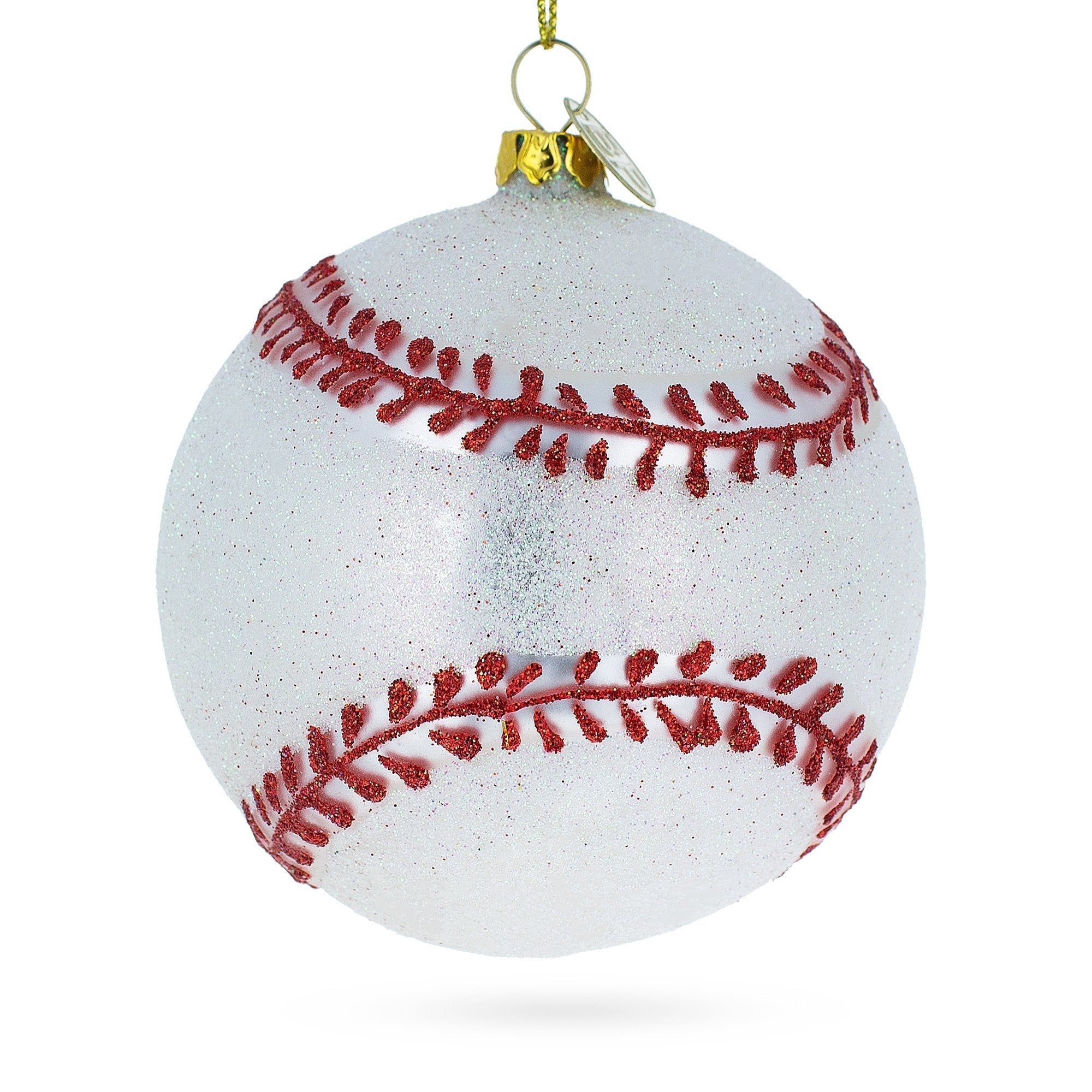 Home-Run Baseball Glass Christmas Ornament