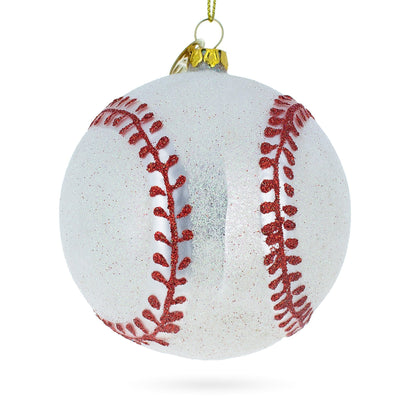 Home-Run Baseball Glass Christmas Ornament