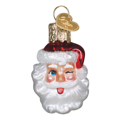 Mini Winking Santa Ornament