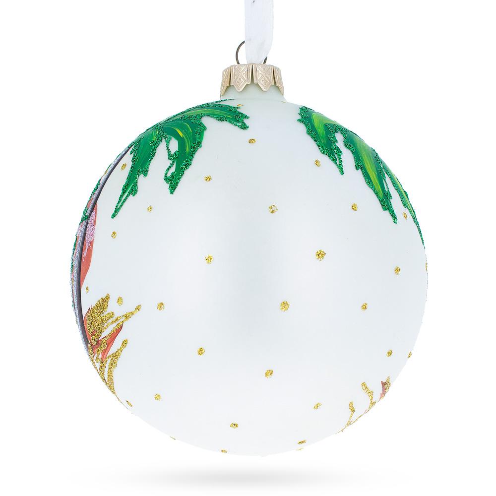 Festive Camel Glass Ball Christmas Ornament 4 Inches