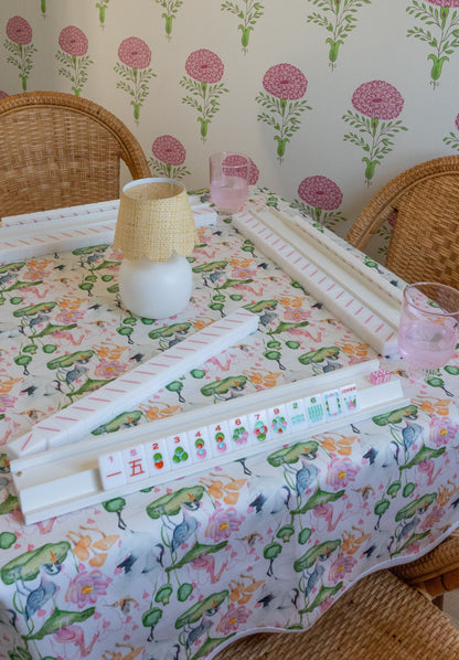 Scalloped Square Game Table Topper | Waterlily