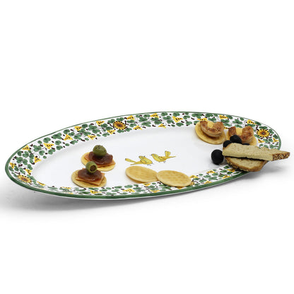 ARABESCO VERDE: Fish/Hors d'Oeuvres Oval Narrow Platter