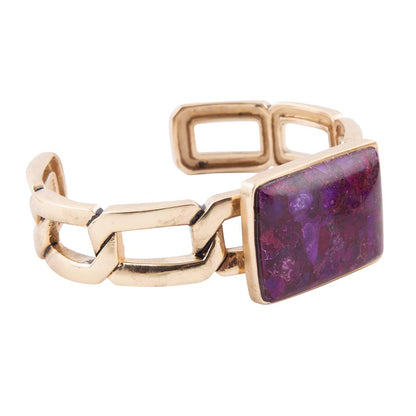 Purple Turquoise Golden Cuff Bracelet Barse Jewelry