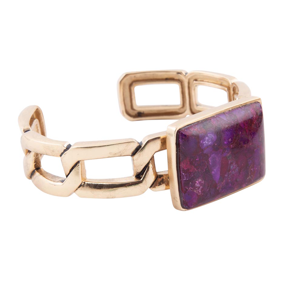 Purple Turquoise Golden Cuff Bracelet Barse Jewelry