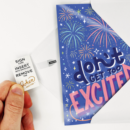 Endless NSFW Moaning Congrats Card with Glitter Joker Greeting
