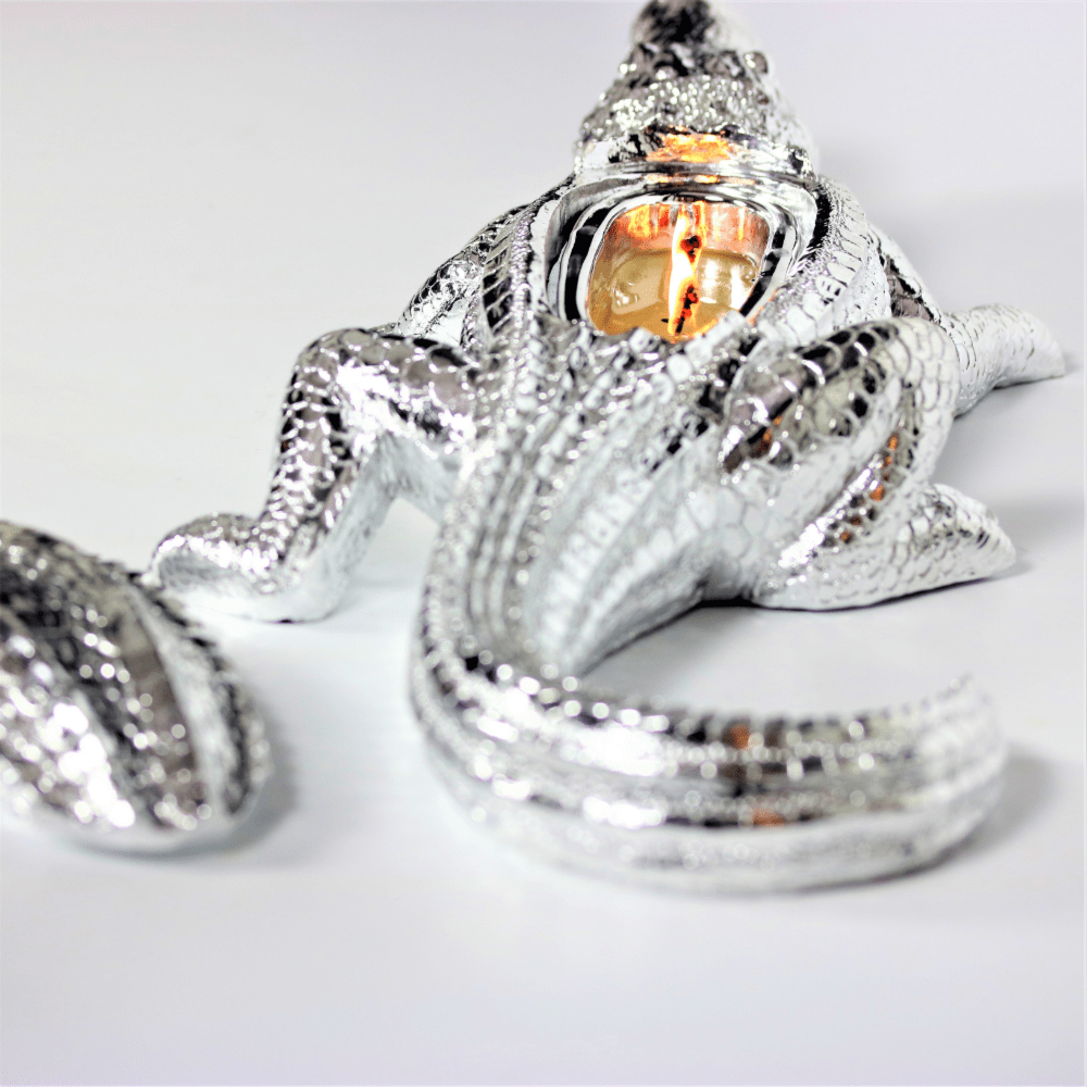 Silver Grand Alligator Candle