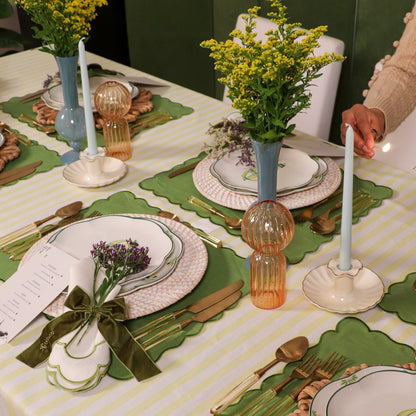 Apricot Ribbed Vase - Pair Ro'Table