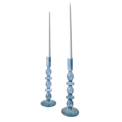 Azure Blue Candle Holder - Pair Ro'Table