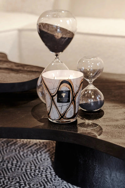 Baobab Collection - Marble Stones Scented Candle MAX24, Leather Tuberose   