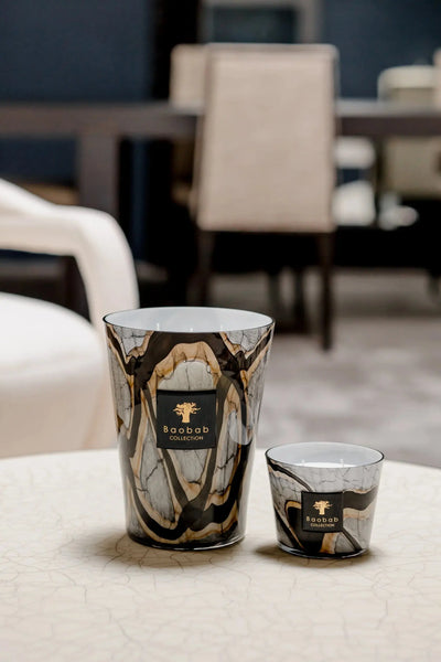 Baobab Collection - Marble Stones Scented Candle MAX24, Leather Tuberose   
