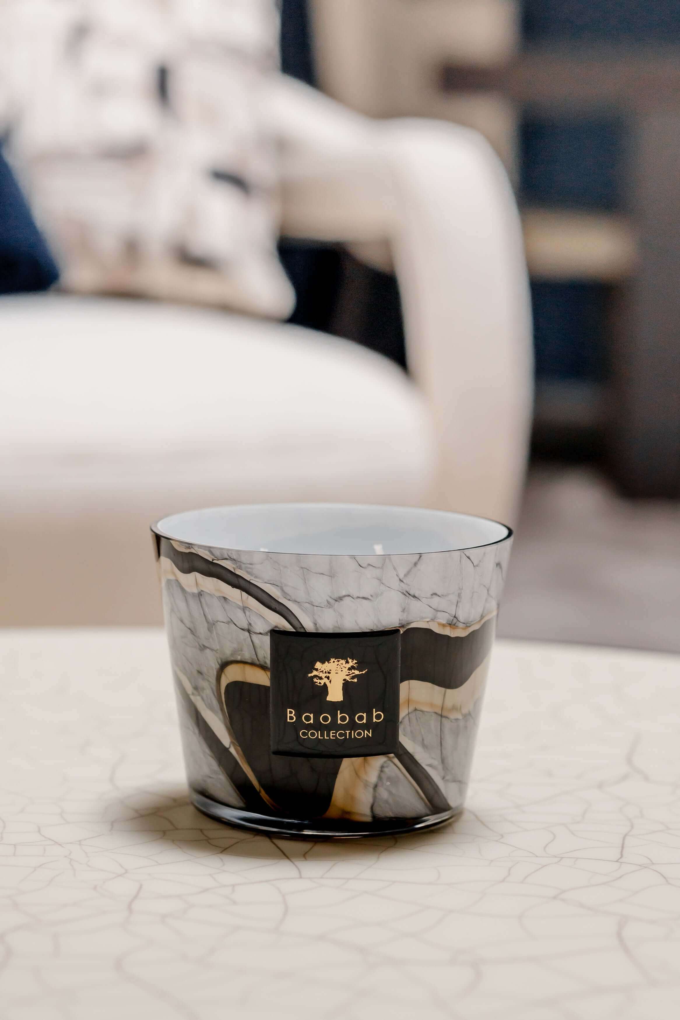 Baobab Collection - Candle Stones Marble - Leather-Tuberose-Berries - MAX10 - Coastous