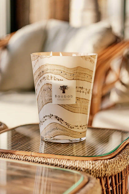 Baobab Collection - Candle Sand Siloli - Cedarwood - Tonka Bean - Green Lemon - Coastous